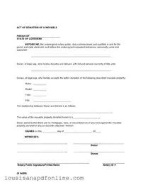 Free Louisiana act of donation Form