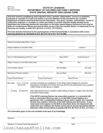 Free Louisiana Central Registry Form