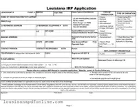 Free Louisiana Irp Application Form