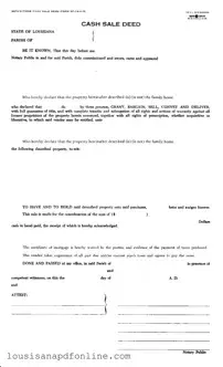 Free Louisiana Land Cash Sale Form
